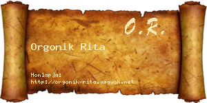Orgonik Rita névjegykártya